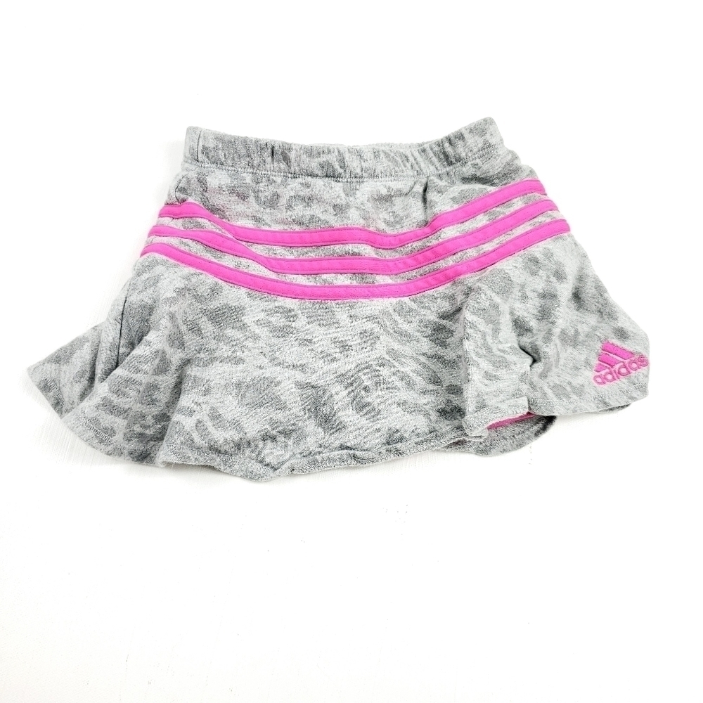 Adidas grey animal print and pink skort size 2T